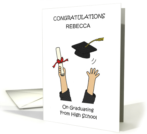 Congratulations on Graduation from High School Any Name card (1922728)
