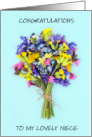 Congratulations to Niece Wildflower Bouquet card