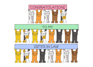 Congratulations to My Sister in Law Cats Holding Banners