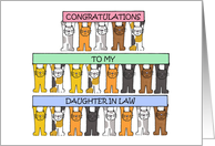 Congratulations to My Daughter in Law Cats Holding Banners card