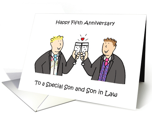 5th Anniversary for Male Couple card (1926366)