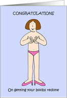 Congratulatione on Getting Your Boobs Redone card