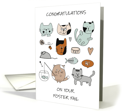 Foster Fail Congratulatons for Cat Adoption card (1947348)