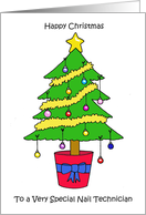 Happy Christmas to Nail Technician card