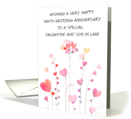 Happy 9th Wedding Anniversary to Daughter and Son in Law card