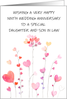 Happy 9th Wedding Anniversary to Daughter and Son in Law card