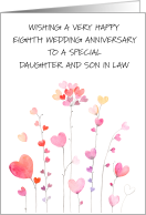 Happy 8th Wedding Anniversary to Daughter and Son in Law card