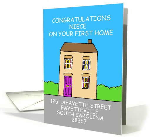 Congratulations Niece on First Home to Personalize card (1991258)