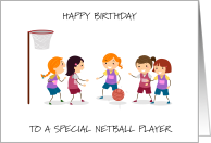 Happy Birthday Netball Player card