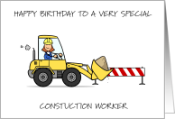 Happy Birthday to Female Construction Worker card