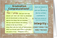 Graduation Congratulations, Integrity, Scripture, Philippians 1:9-11 card