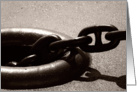 Anchor Chain on Ship Black and White Nautical Note Card