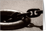 Anchor Chain on Ship Black and White Nautical Note Card