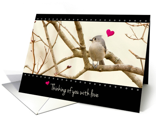 Thinking of You with Love, Sweet Bird with Hearts card (1044263)