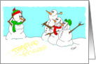 Snow Boys Will Be Boys Merry Christmas Pee in Snow card