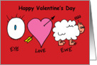Valentine’s Card Eye Heart Ewe card