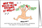 Humorous Christmas Decorating Naked card