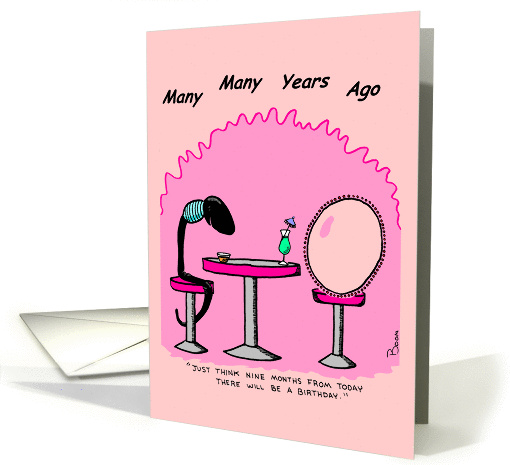 Happy Birthday Sperm and Egg Cartoon Adult Humor card (1008459)