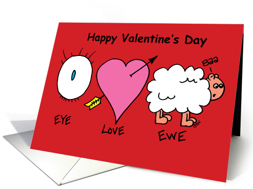 Valentine's Card Eye Heart Ewe card (1027033)