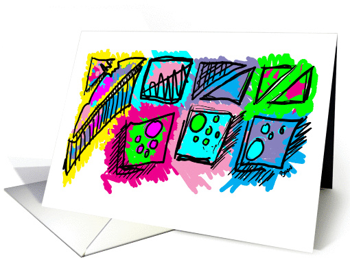 Abstract Art Colorful Doodle card (1056915)