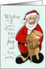 Santa Holding a Cat card