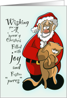 Santa Holding a Cat card