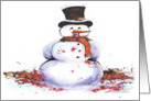 Funny Winter Snowman Holiday Card