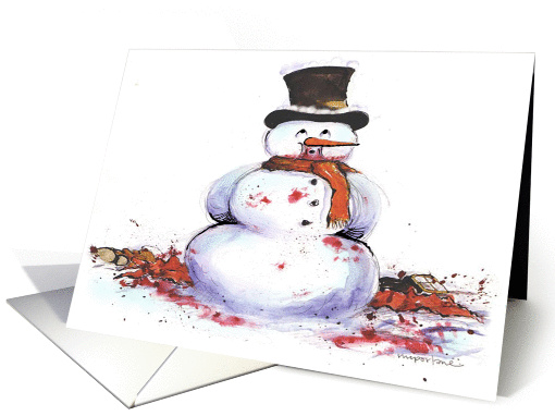 Funny Winter Snowman Holiday card (1008359)