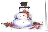 Funny Winter Snowman Holiday Card