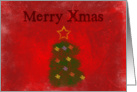 Christmas tree grunge paint card