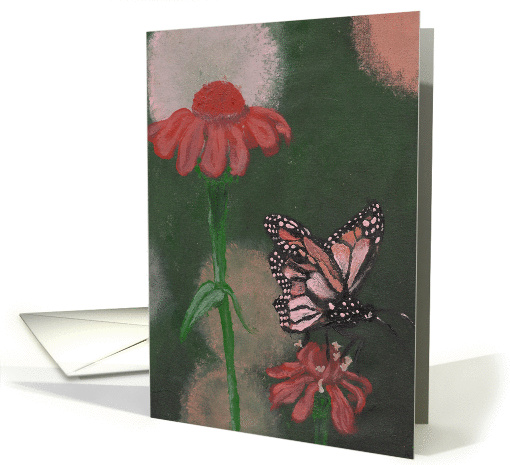Fine art flowers and butterfly card (1009321)