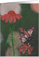 Fine art flowers and butterfly card