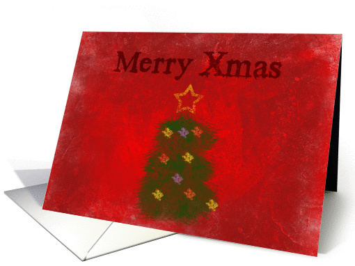 Christmas tree grunge paint card (1009769)