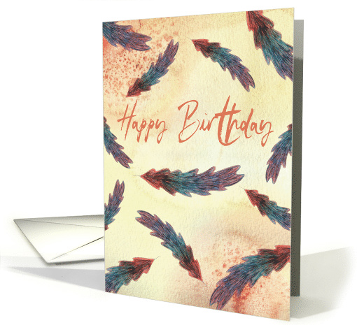 Feathers Happy Birthday Scripture Card Many Blessings card (1614034)