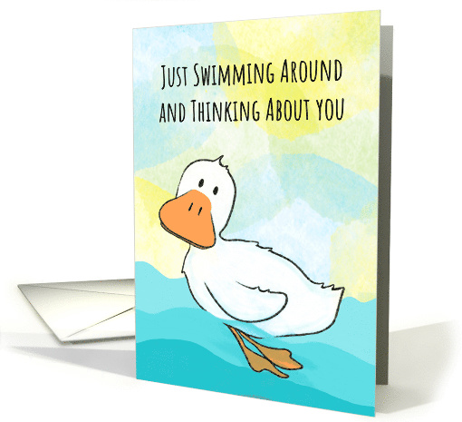 Thinking About You Whimsical Duck card (1620592)