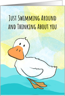 Thinking About You Whimsical Duck card