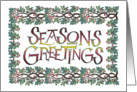 Seasons Greetings Greenery and Berries card