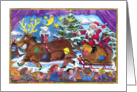 A Celebration Of Christmas Cheer Santa in his Sleigh on Theater Stage card