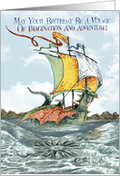 Dragon Ship Birthday Adventure card
