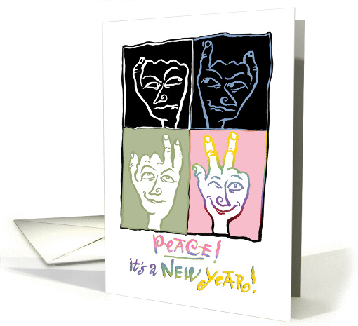 Peaceful Hands New Year card (1415020)