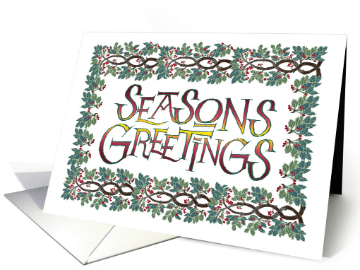 Seasons Greetings Greenery and Berries card (1461108)