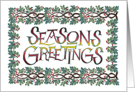 Seasons Greetings Greenery and Berries card