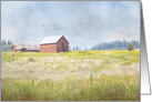 Rustic Red Barn in September card