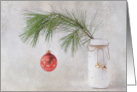 The Lone Fir Branch in a Jar Textured Christmas Blank card