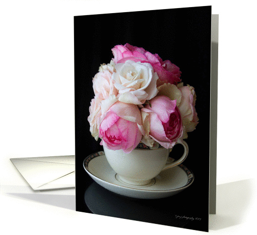 Roses & Teacup Thank You card (1188384)