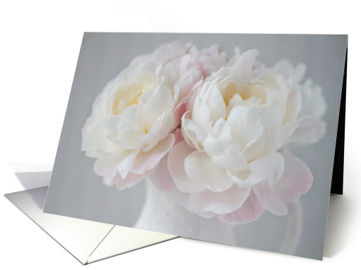 White on White Peonies Blank card (1380738)