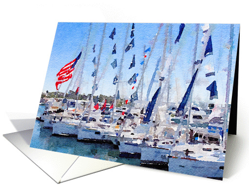 Boats Along the Dock Blank card (1394766)