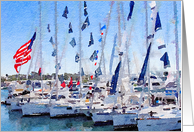Boats Along the Dock Blank card