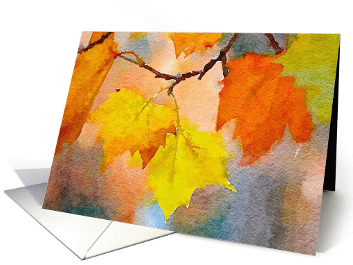 Watercolor Autumn Leaves Blank card (1397864)