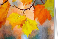 Watercolor Autumn Leaves Blank card